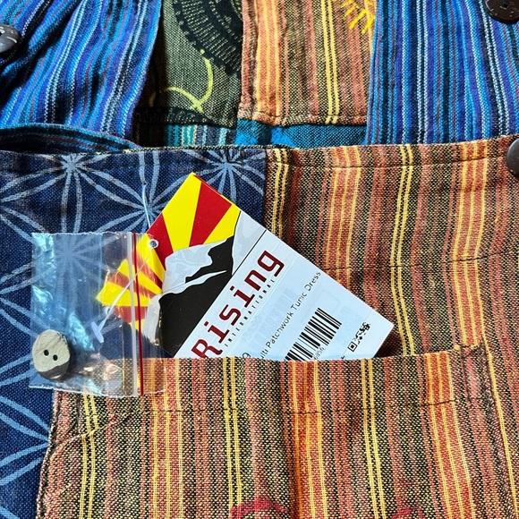 Rising International Boho Patchwork Pinafore/Jumper, 100% Cotton - NWT - Picture 6 of 8